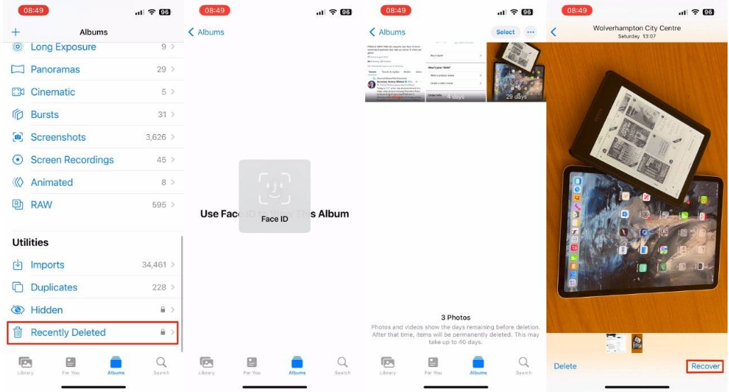 饶阳苹果14维修分享 iPhone14 上恢复已删除的照片 