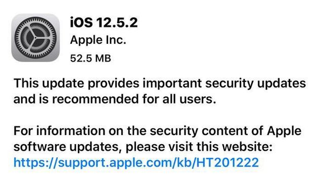 饶阳苹果手机维修分享iOS12.5.2发布，建议所有老苹果用户安装 